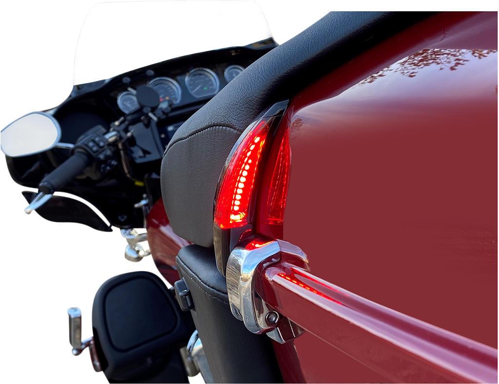 Sequential Tour Pak Seat Back Rest LED Lights - Black/Smoke - FLH