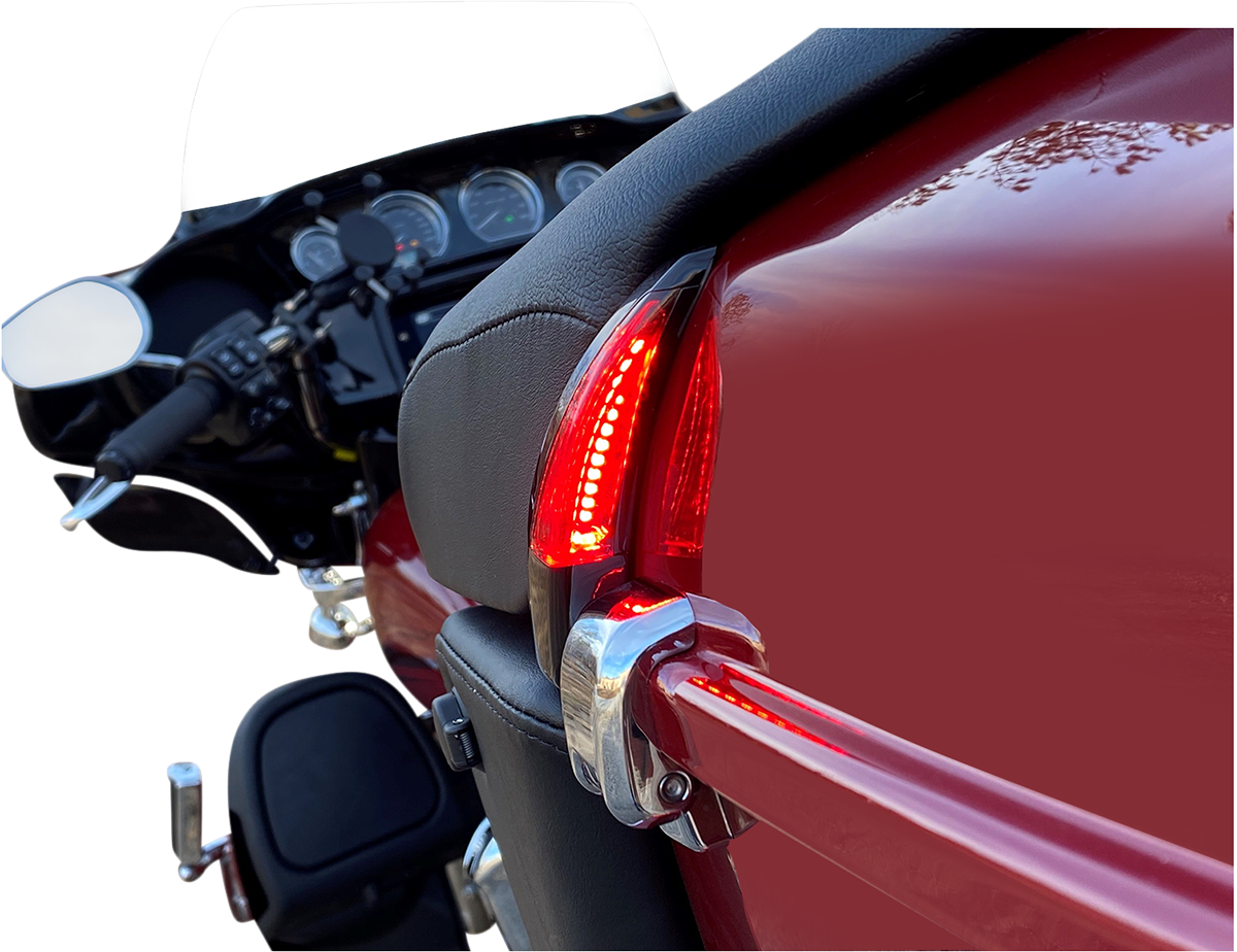 Sequential Tour Pak Seat Back Rest LED Lights - Black/Smoke - FLH