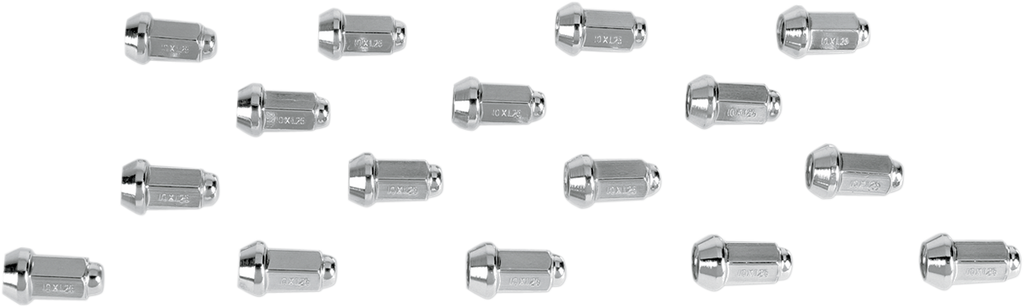 Lug Nuts - 60° Tapered - Black - 12 mm x 1.5" - Splined with Key - 20 Pack