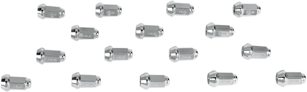 Lug Nuts - 60° Tapered - Black - 12 mm x 1.5" - Splined with Key - 20 Pack
