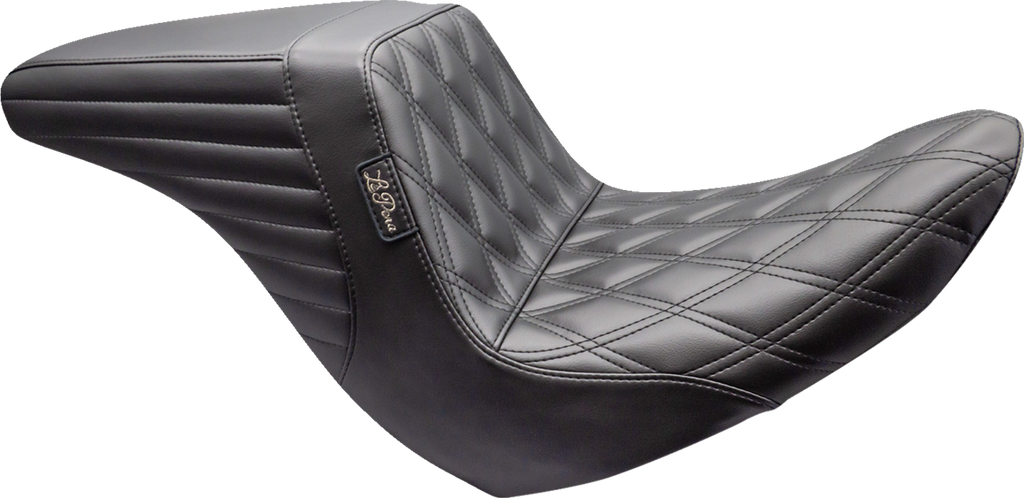 Kickflip Up Front Seat - Double Diamond w/ Chestnut Thread - Black - FL/FX '18-'24