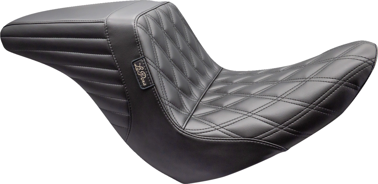 Kickflip Up Front Seat - Double Diamond w/ Chestnut Thread - Black - FL/FX '18-'24
