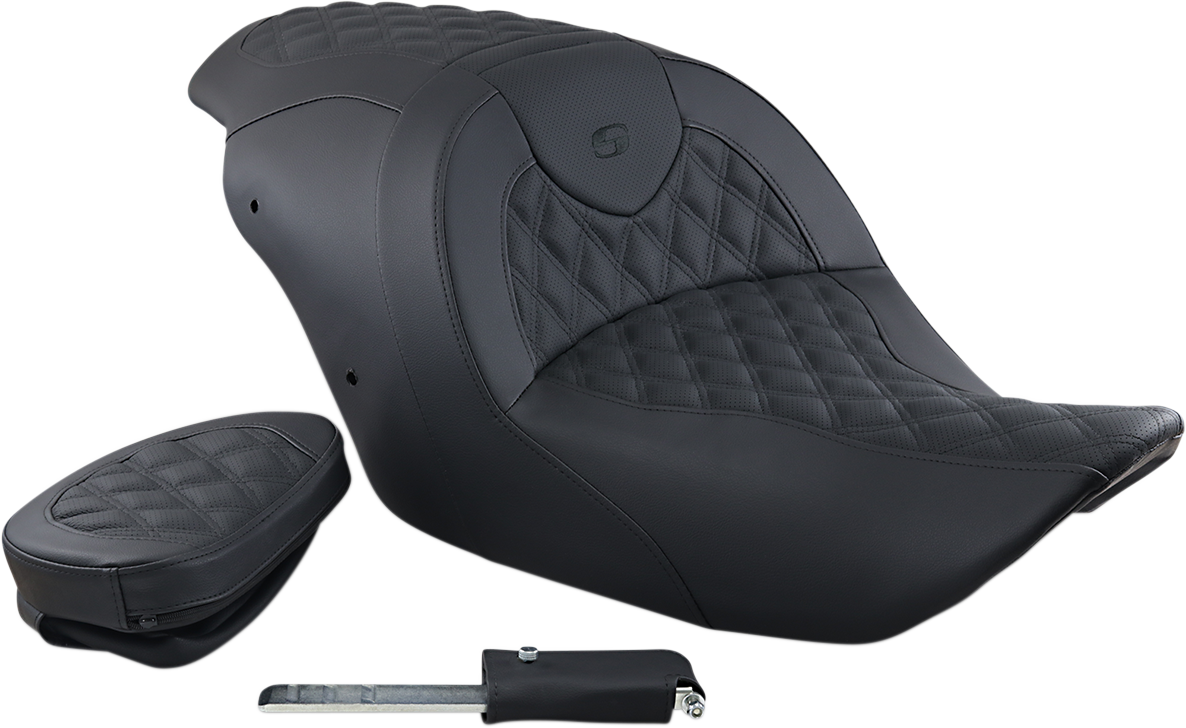 Seat - Roadsofa™ - Without Backrest - Full Lattice Stitch - Black
