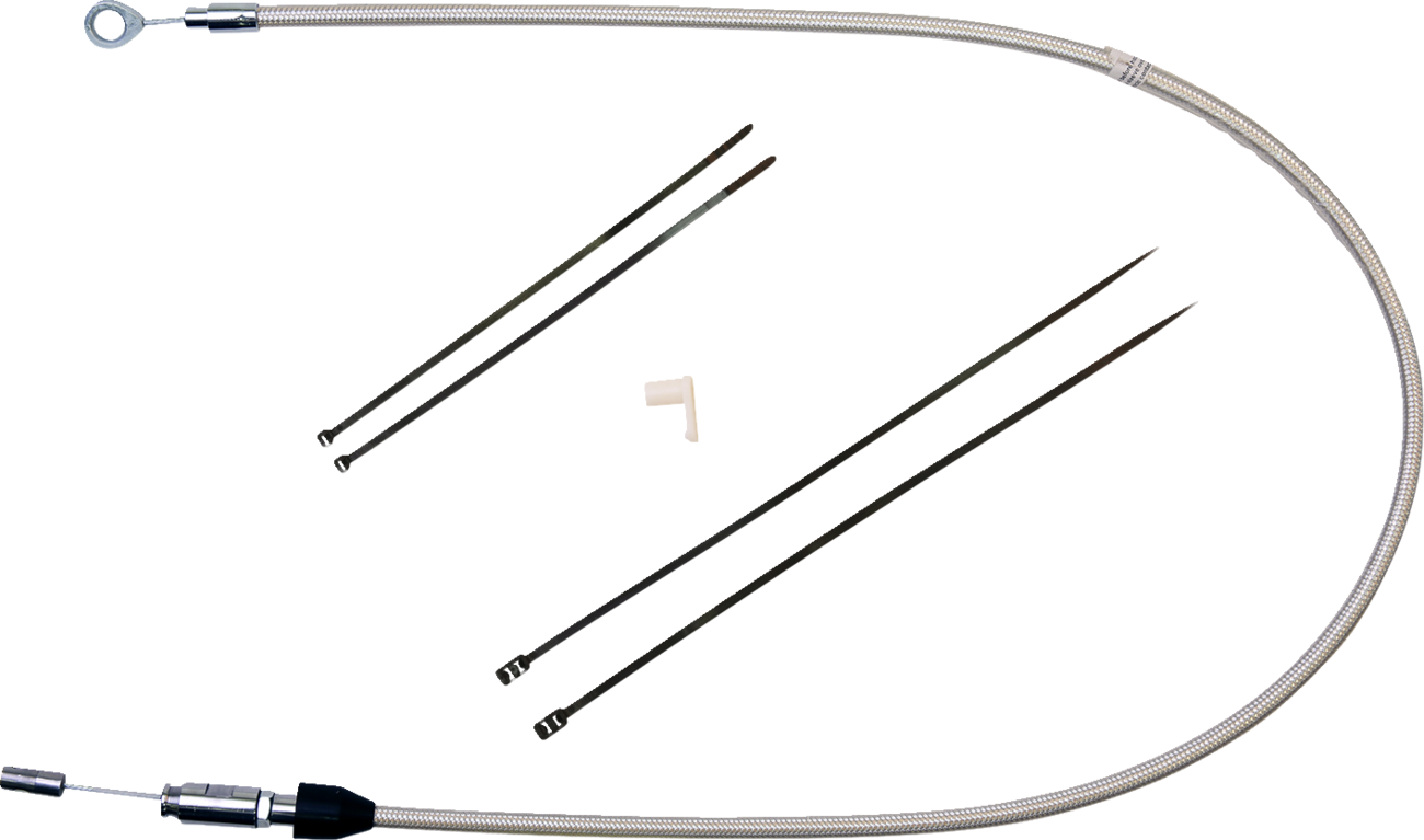 Polished Stainless Quick Connect Upper Clutch Cable - 44"