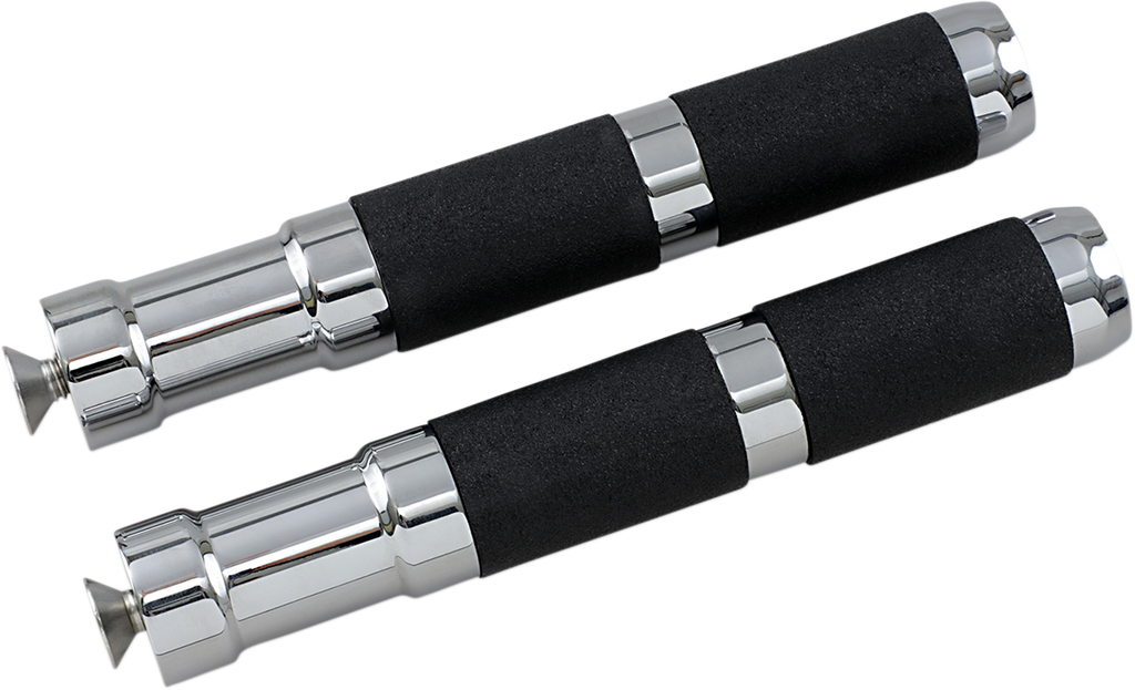 Knurled Foot Pegs - Male Mount - Chrome