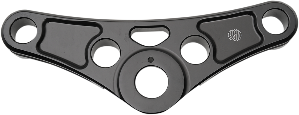 Top Triple Clamp - Gloss Black - With Riser Holes