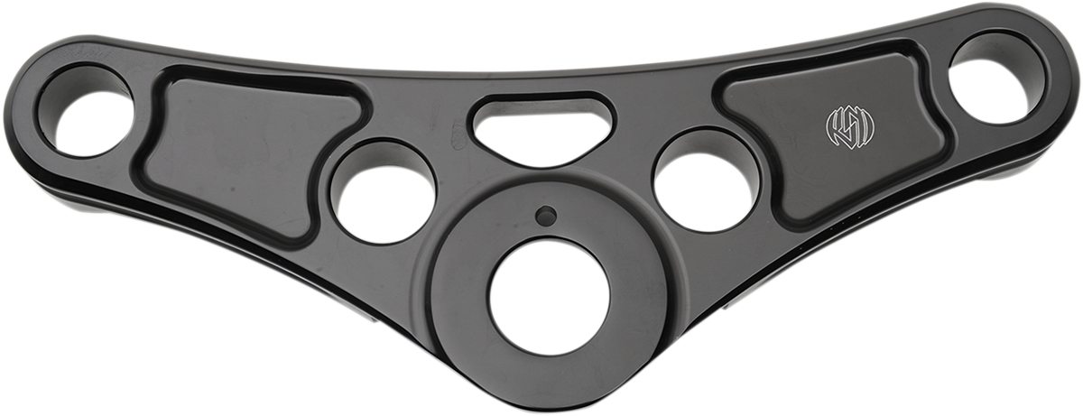 Top Triple Clamp - Gloss Black - With Riser Holes