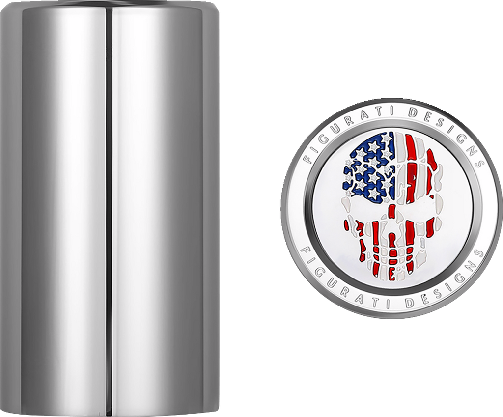 Docking Covers - Red/White/Blue American Flag Skull - Short - Black