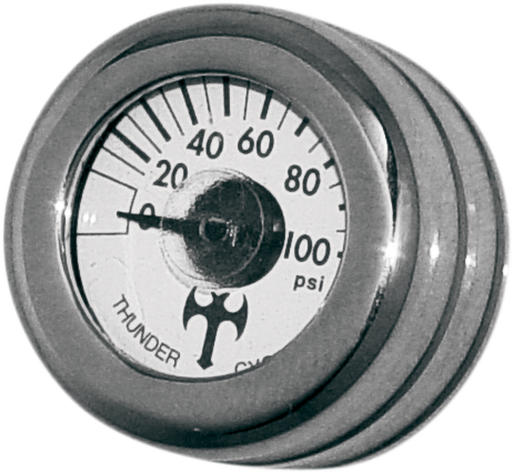 Mini Oil Pressure Gauge and Cover - Black - White Face - 3/16" W x 9/16" D