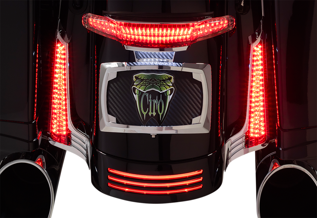 Filler Panel Light - Clear Lens - Red LEDs - Chrome
