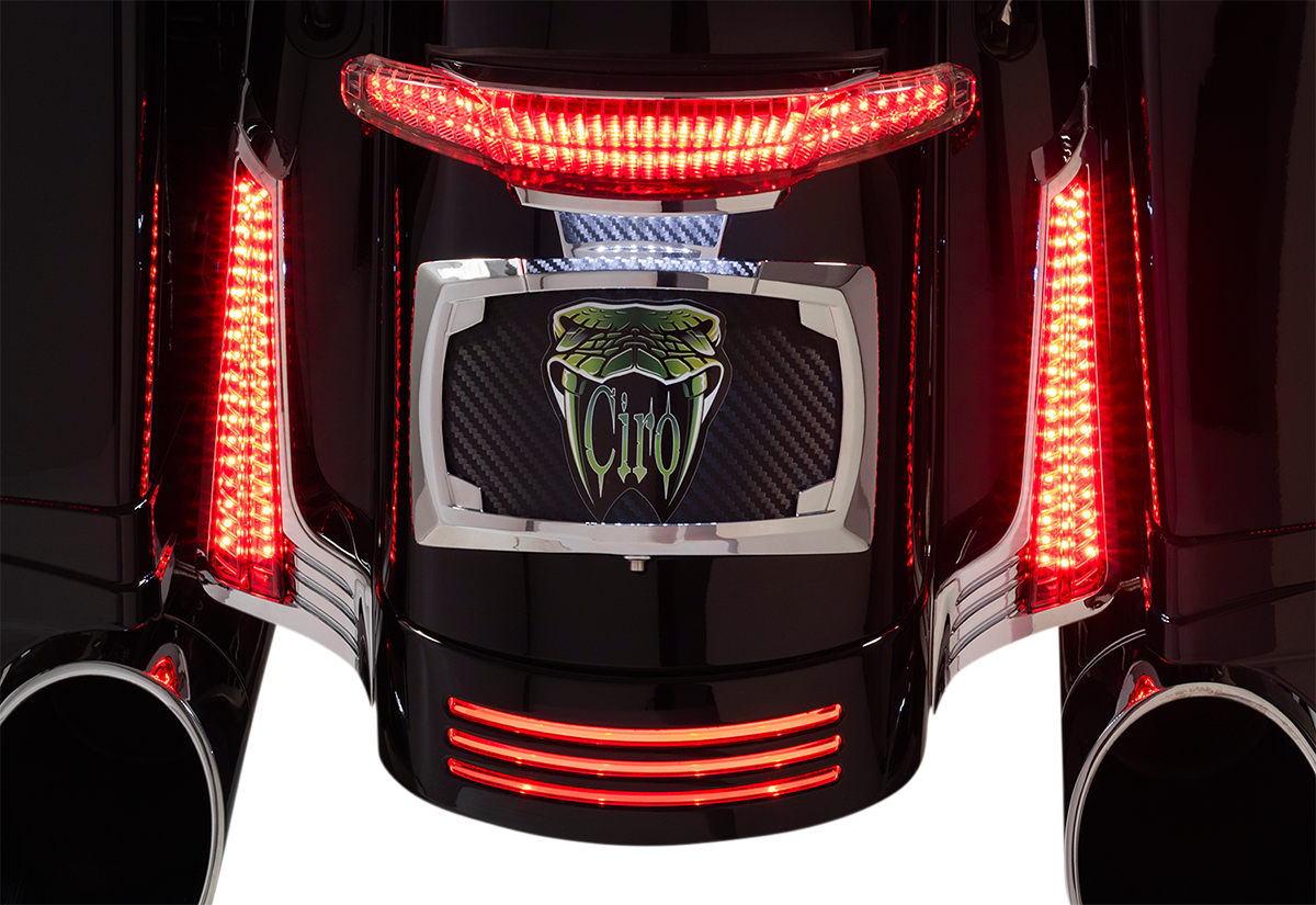 Filler Panel Light - Clear Lens - Red LEDs - Chrome