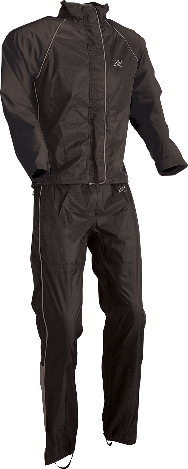 Women's 2-Piece Rainsuit - Black/Orange - Medium