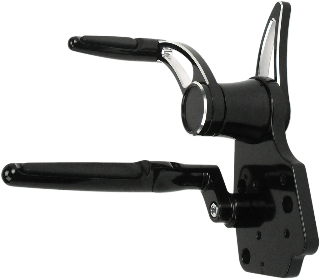 Forward Control - 18+ Softail - Black Anodized - Standard - Folding Rubber Inlay Pegs - Slotted Levr