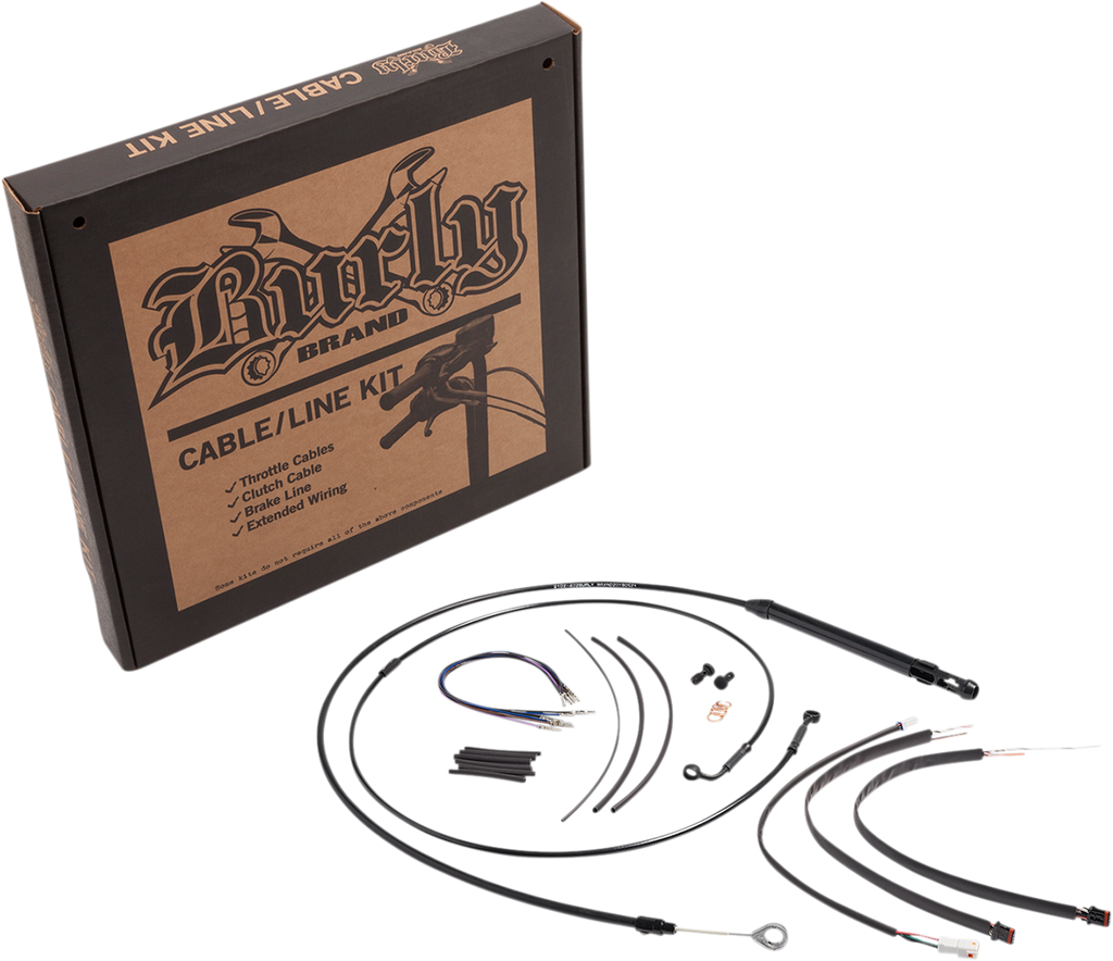 Handlebar Cable/Brake Line Kit for Burly Ape Handlebars - 18" Gorilla - Softail/Touring - Stainless