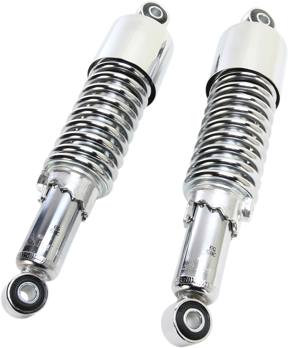 Custom Shorty Shocks with Shroud - Black Body/Chrome Spring Finish - Clevis Lowering