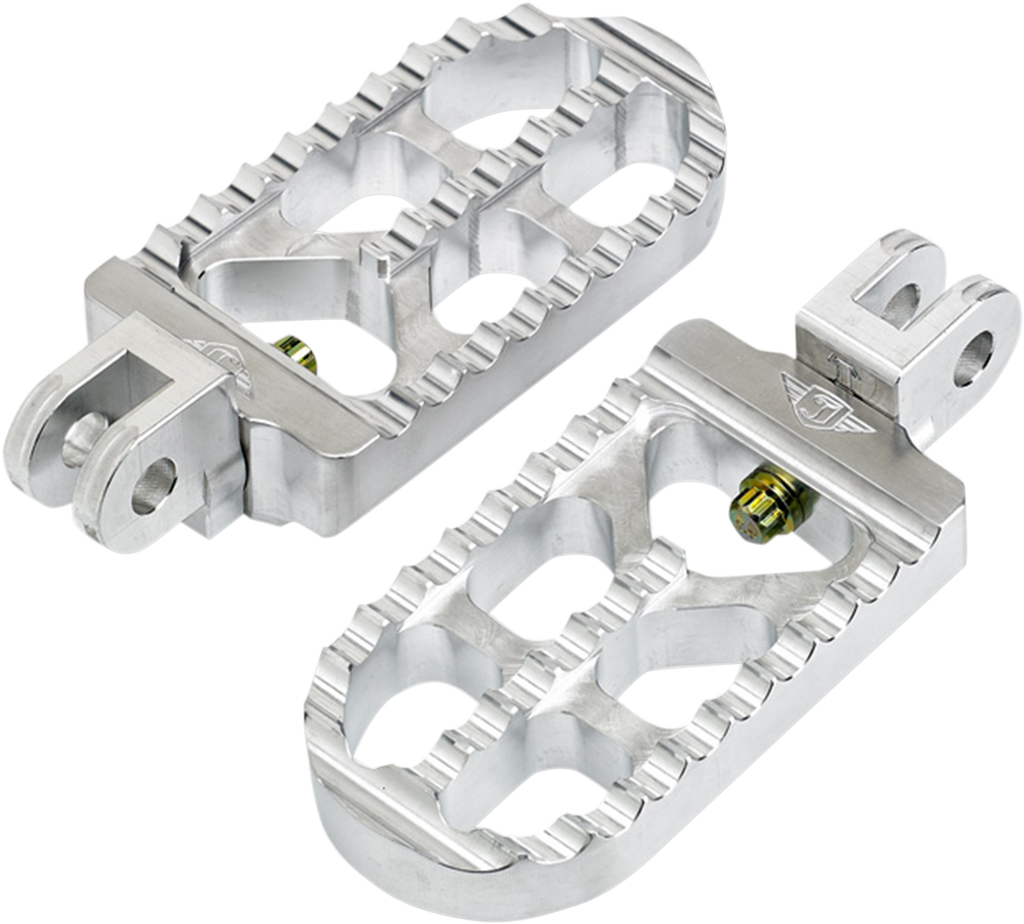 Adjustable Foot Pegs - Serrated - Long - Black