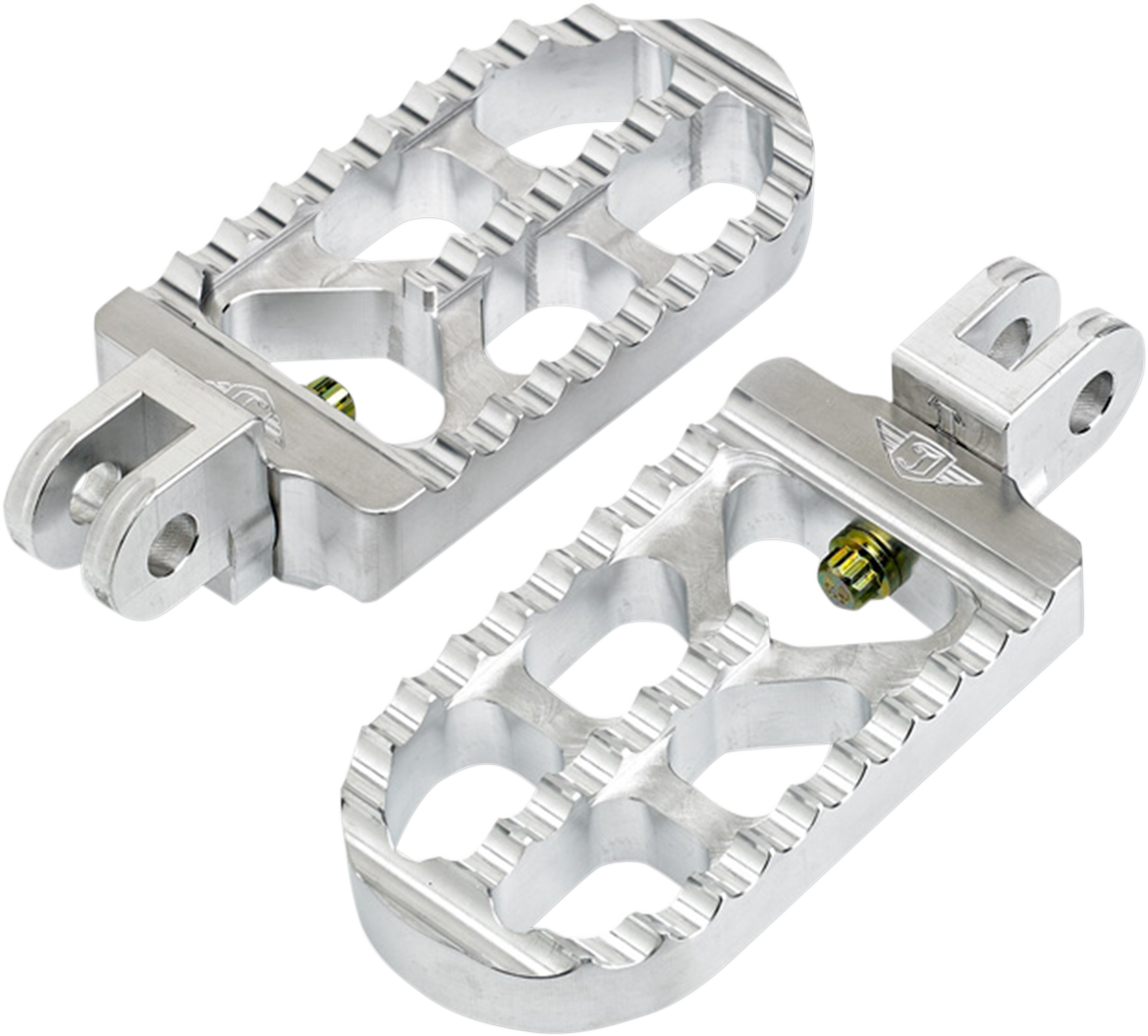 Adjustable Foot Pegs - Serrated - Long - Black