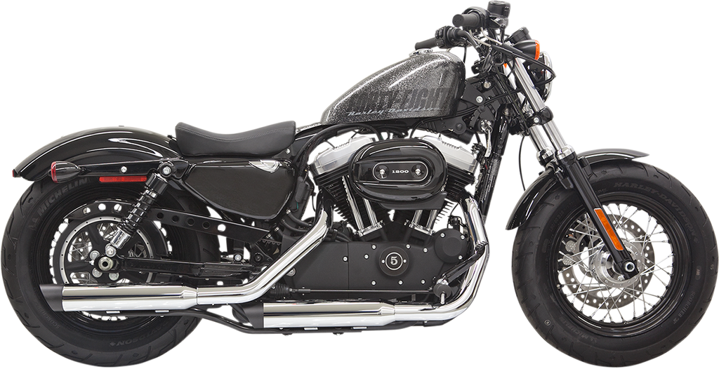 Firepower Series Slip-On Mufflers - Chrome/Black - Fluted - Sportster