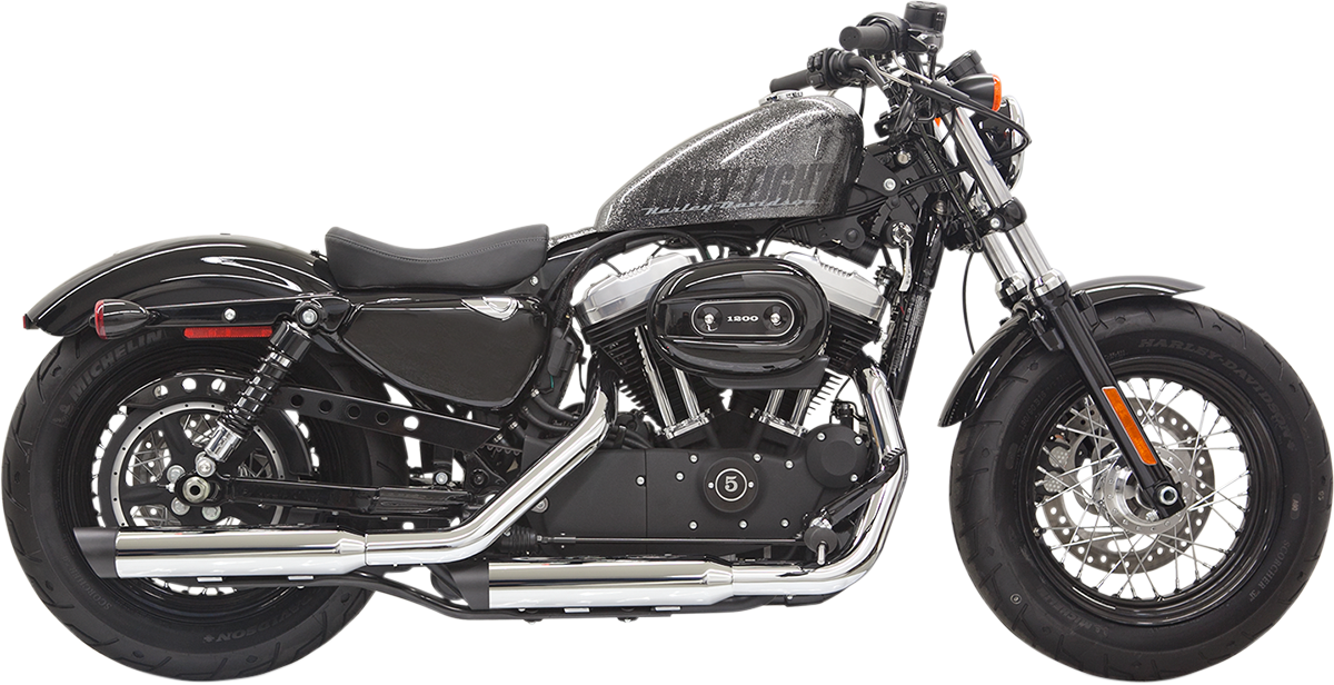 Firepower Series Slip-On Mufflers - Chrome/Black - Fluted - Sportster
