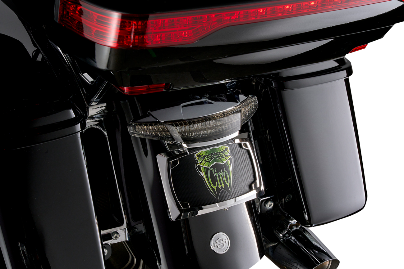 Taillight/License Plate Mount - Smoke Lens - Chrome