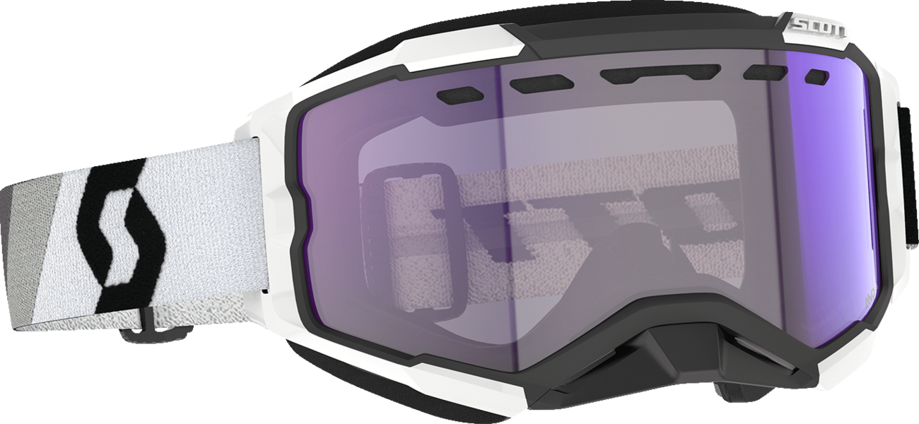 Fury LS Snow Cross Goggle - Premium Black/White - Light Sensitive - Blue Chrome Lens