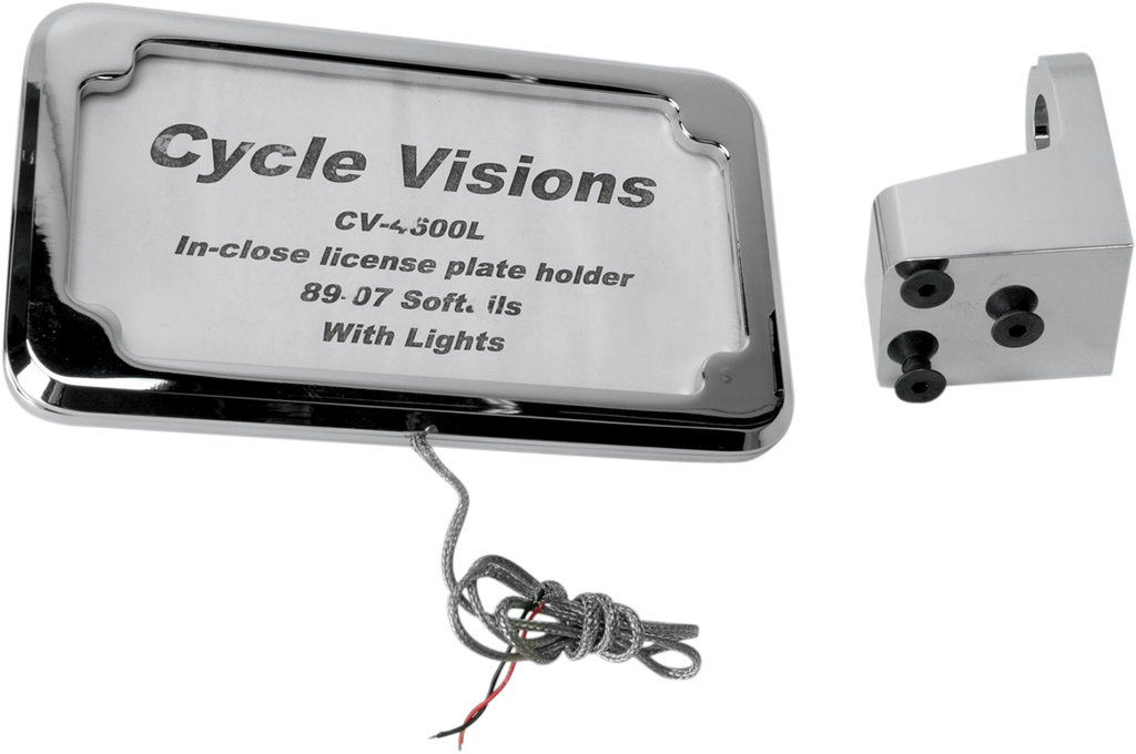 Horizontal License Plate Mount with Light - '86-'07 ST - Chrome