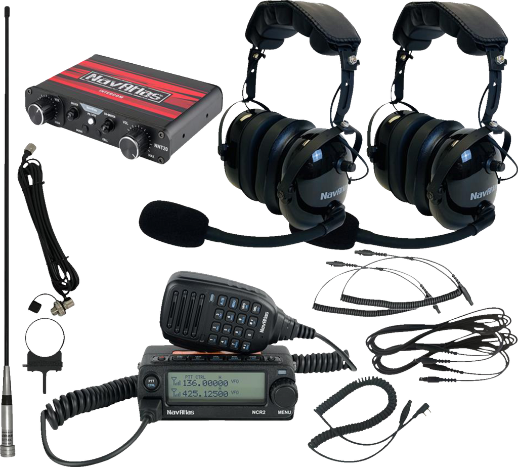 Intercom/Radio and Headset Kit - 2-Seat - Black