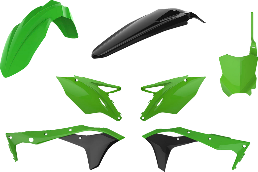 Body Kit - Complete - OEM Green/White/Black - KX 85