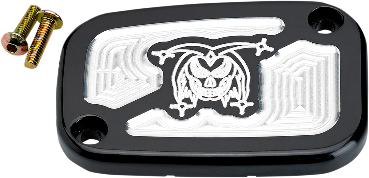 Front Brake Master Cylinder Cover - Finned - Black/Silver