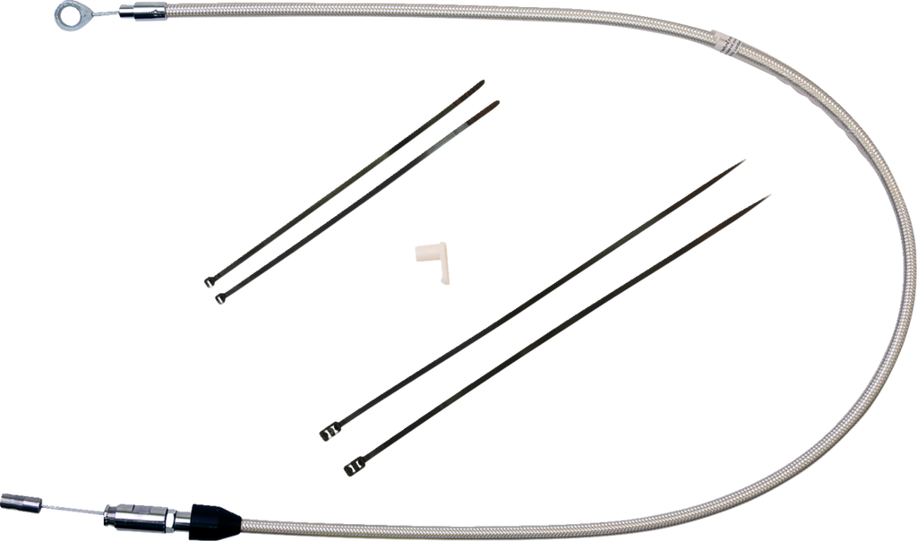 Polished Stainless Quick Connect Upper Clutch Cable - 36"
