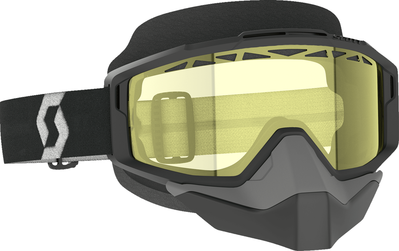 Split OTG Snow Goggle - Black/White - Dual Lens - Yellow Lens