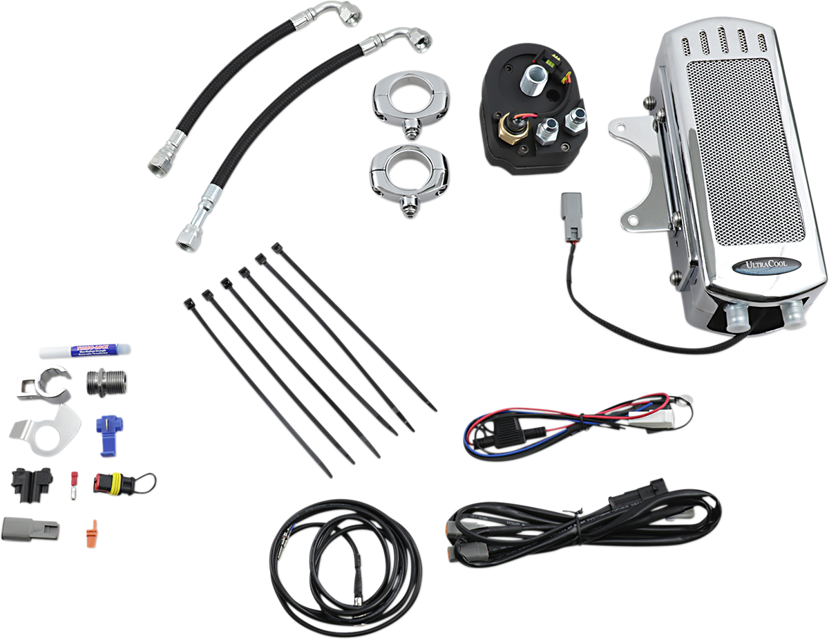 Side Mount Oil Cooler Kit - Chrome - Dyna
