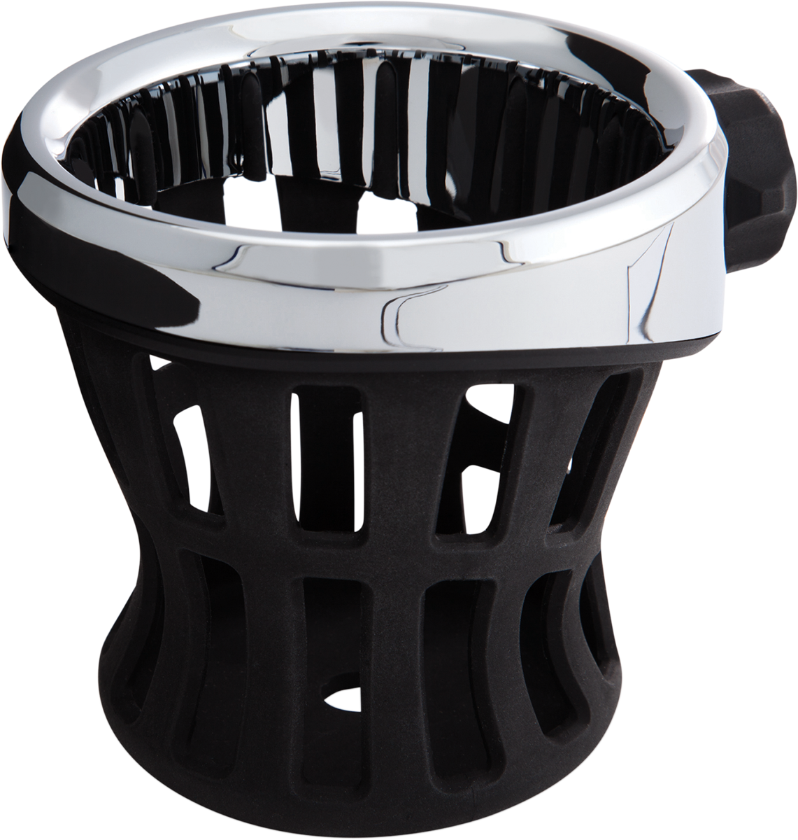 Drink Holder - 7/8"-1" Handlebar Mount - Chrome/Black Clamp