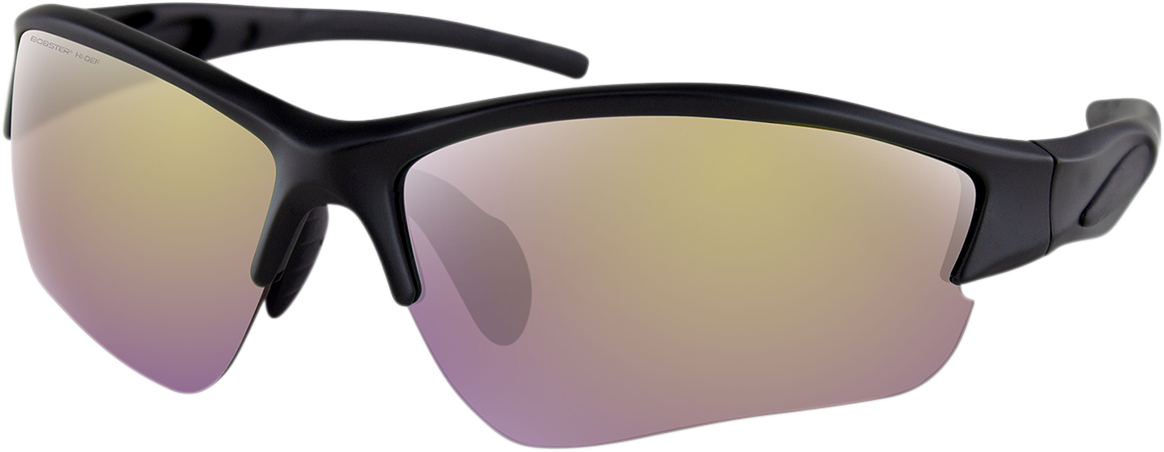 Rapid Sunglasses - Matte Black - Purple HD Yellow Revo Mirror Lens