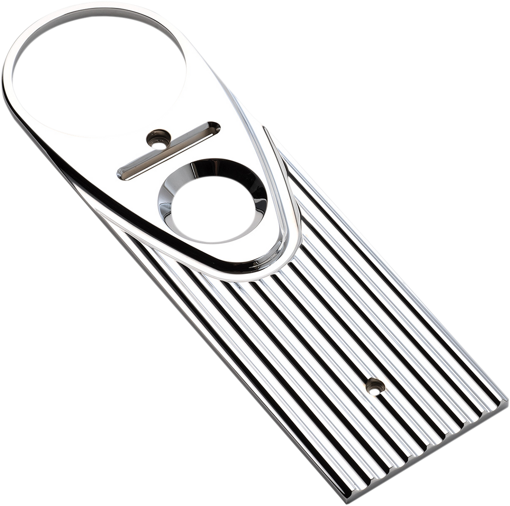 Road King Dash Panel - Finned - Black Anodized/Silver
