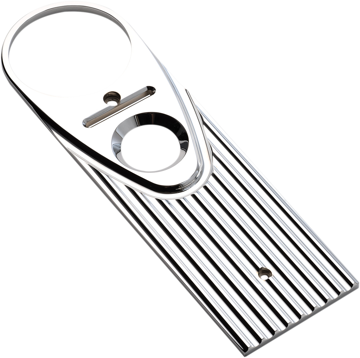 Road King Dash Panel - Finned - Black Anodized/Silver