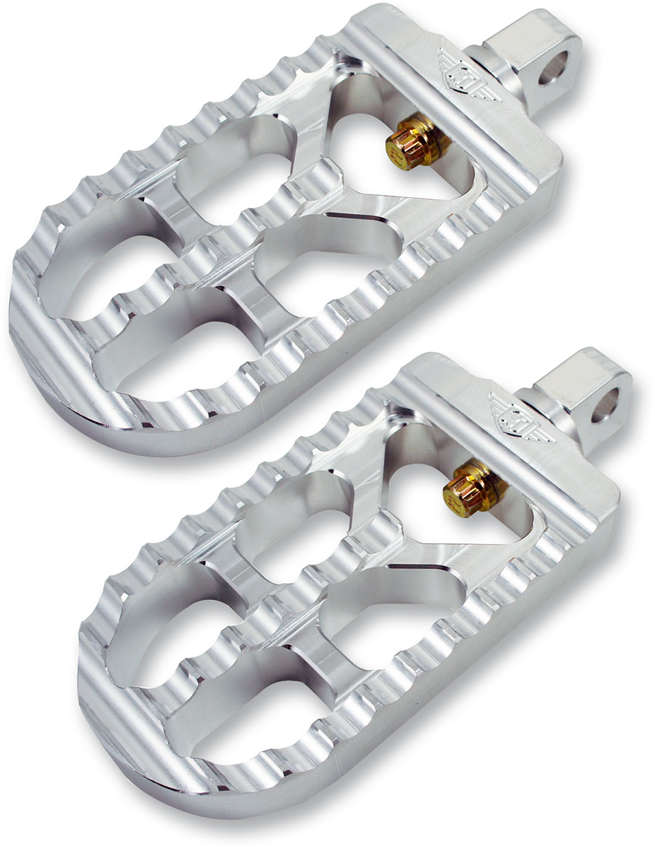 Adjustable Serrated Foot Pegs - Long - Black