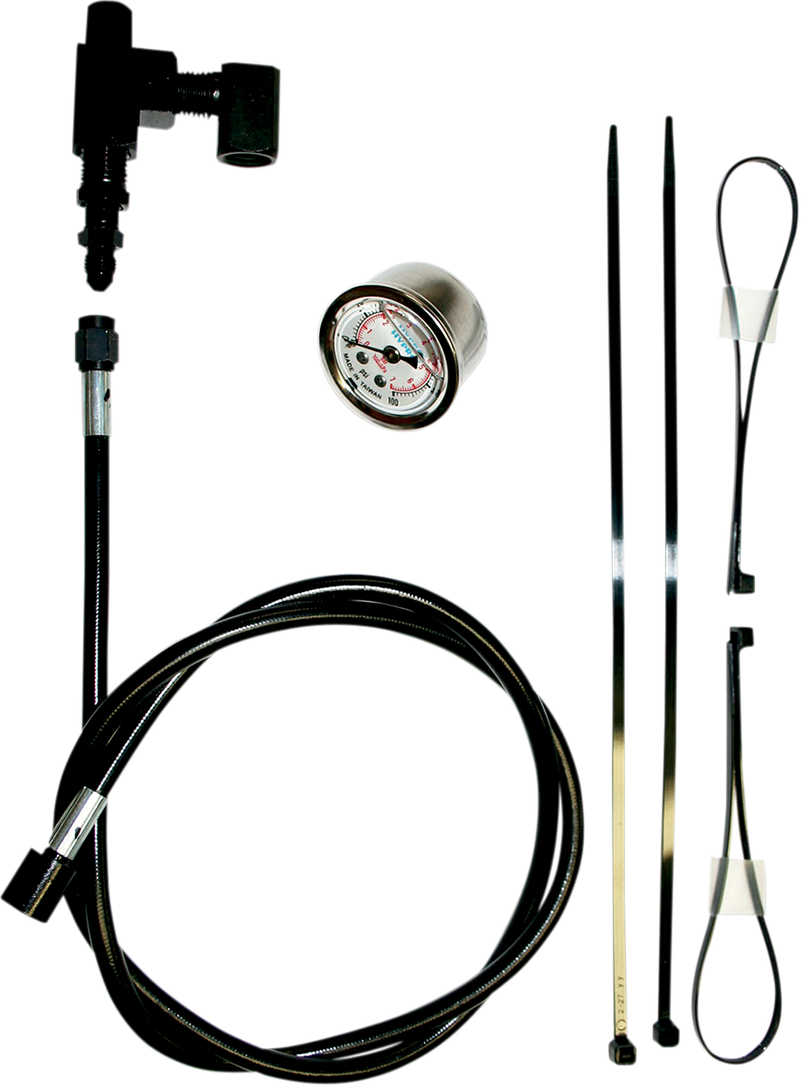 Remote Oil Pressure Gauge/Line Kit - Stainless/Chrome
