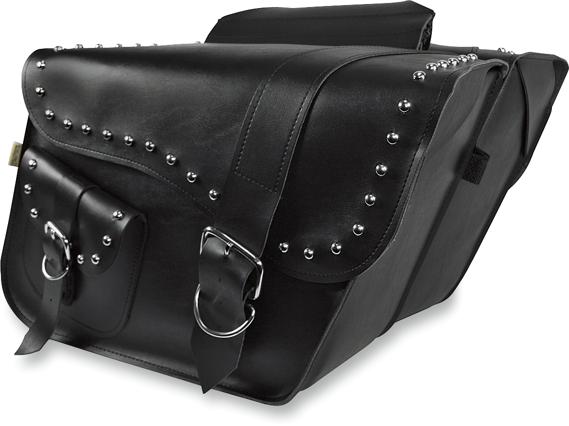 Ranger Studded Slant Saddlebags - Large - Black