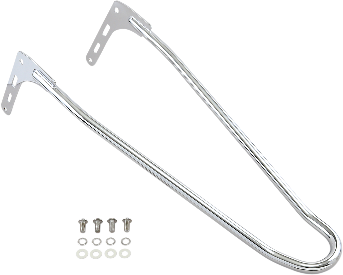 One-Piece Sissy Bar - Gloss Black - Skull - With Pad
