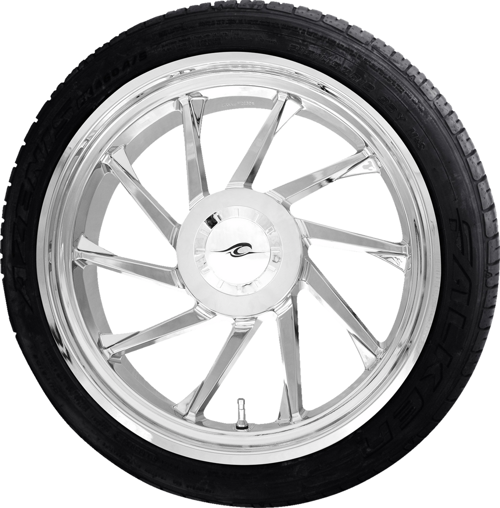 Hurricane 3D Rear Right Wheel - Chrome (18") | Falken Tire (215/45ZR18)