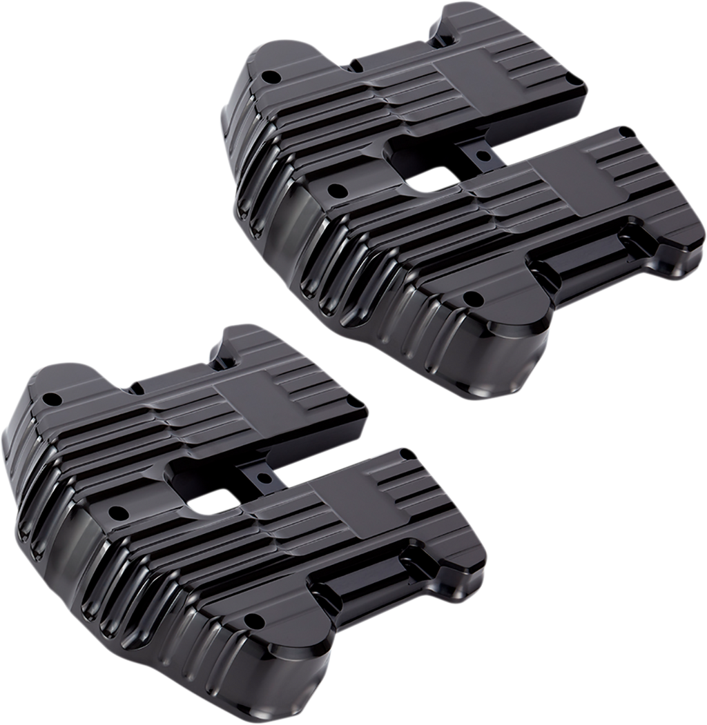 Rocker Box Covers - Chrome - Grooved