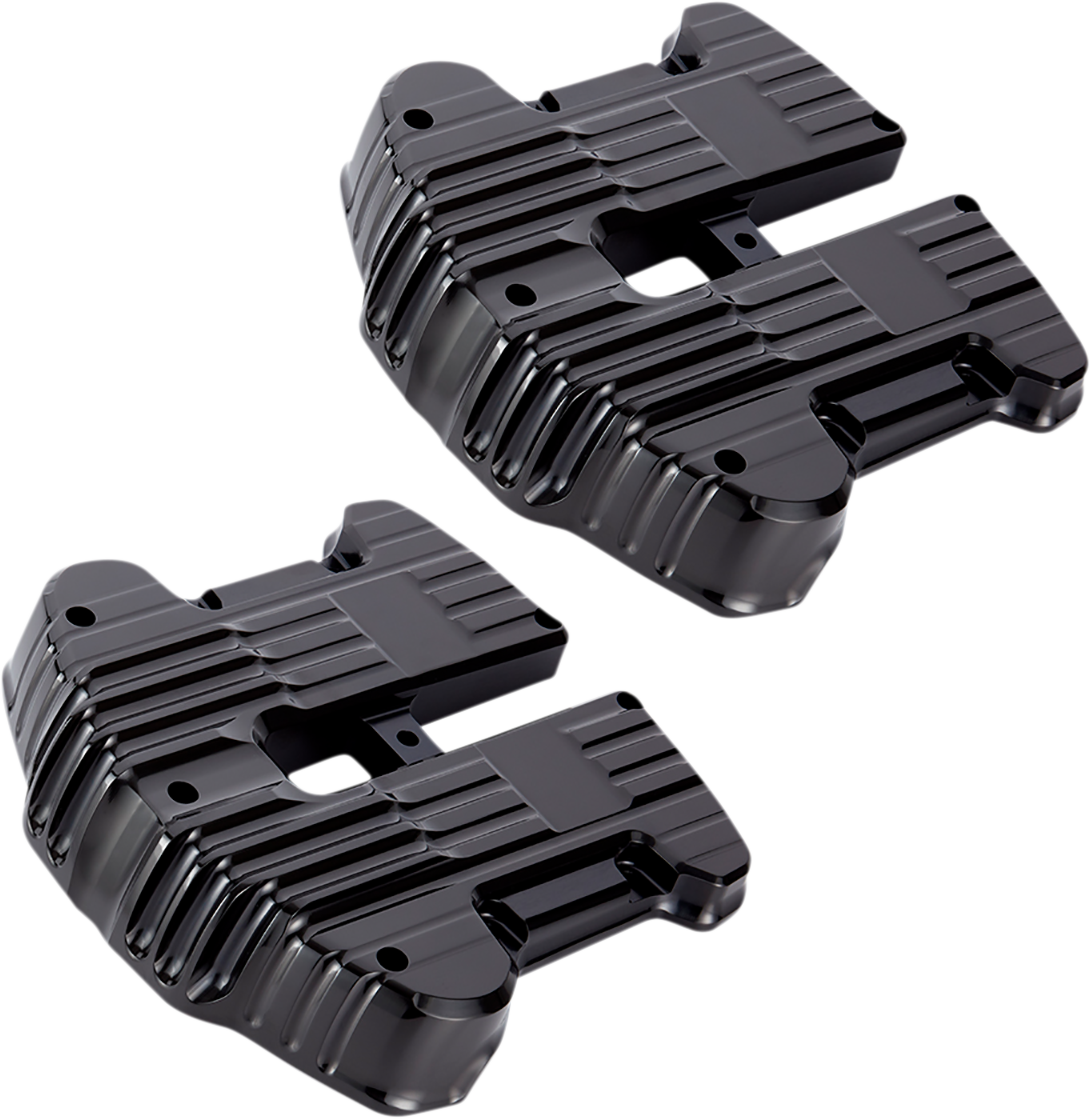 Rocker Box Covers - Chrome - Grooved