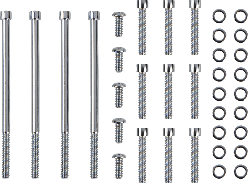 Bolt Kit - Primary/Derby Cover - Socket-Head - Chrome