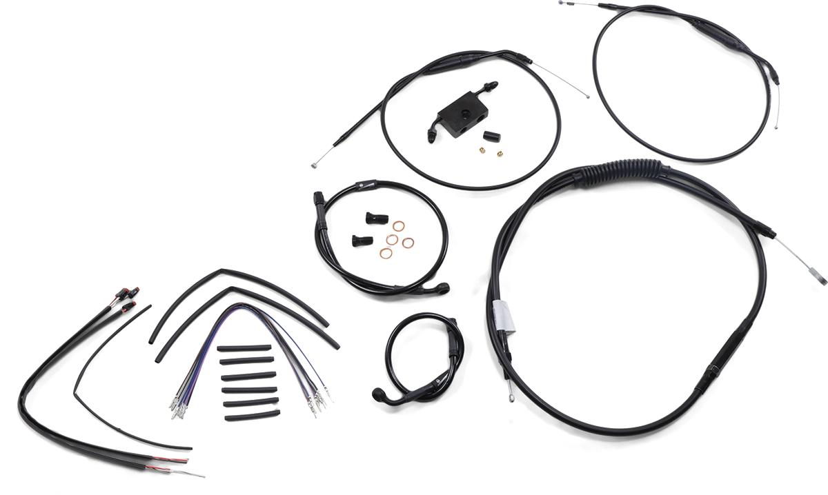 Extended Handlebar Cable and Brake Line Kit for Sportsters with ABS - Tracker/Scrambler Handlebars