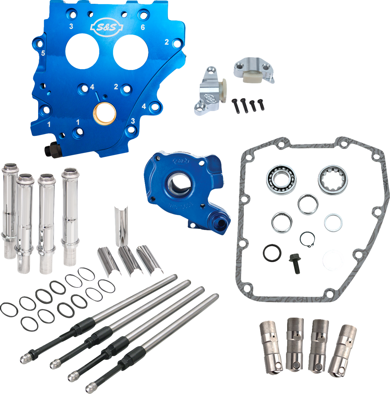 Cam Chest Kit without Cams - Chain Drive - Black Pushrods - Twin Cam