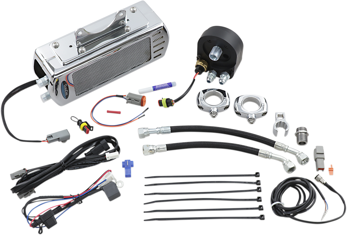 Side Mount Oil Cooler Kit - Gloss Black - Touring