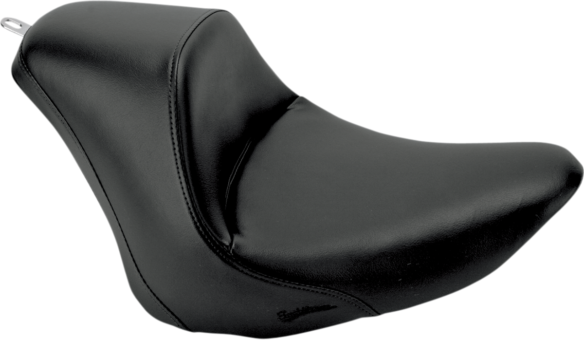 Heels Down Solo Seat - With Backrest - Plain - Black - FLSTC