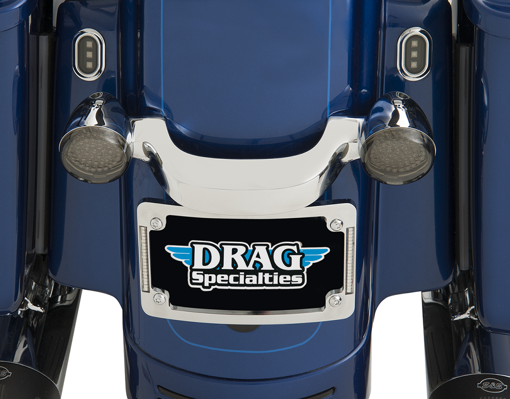 Tri-Radius License Plate Frame with Flushmount LEDs - Chrome