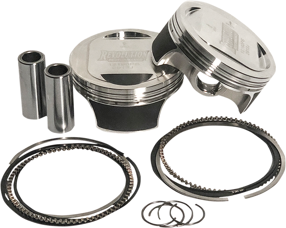 Piston Kit - Flat-Top - For 124" Big Bore Cylinder Kit - 107" M8